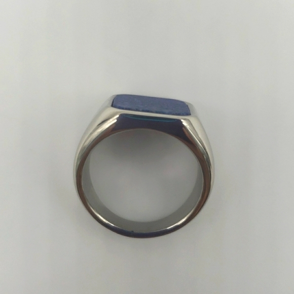 868- Lapis Lazuli Natural Gemstone Handmade Men's Ring Size 8 NWT - Picture 6 of 8